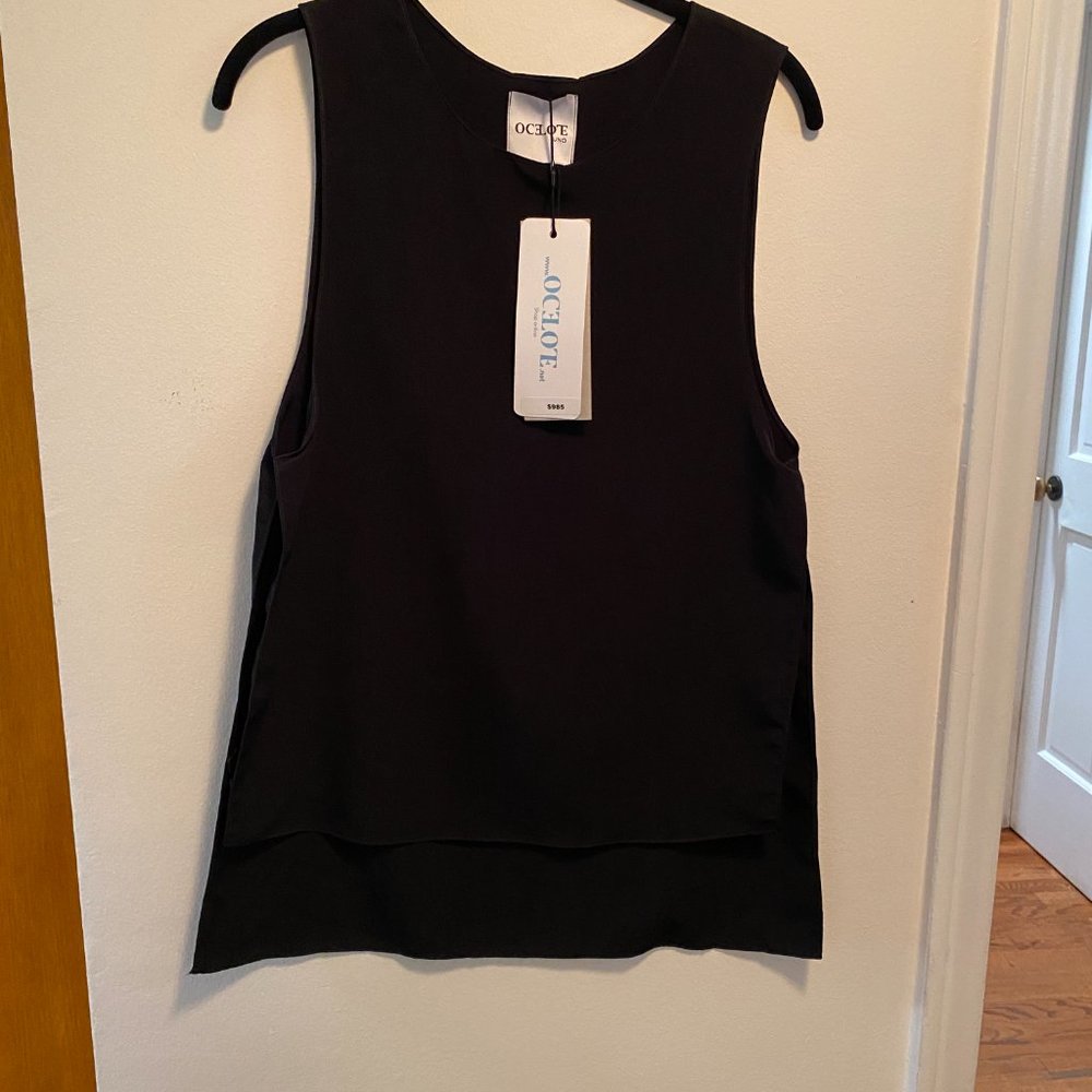 Ocelot Black Sleeveless High-Low Top NWT